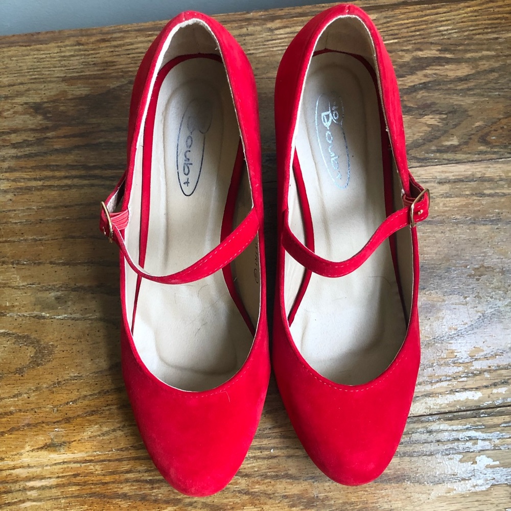 Red Mary Jane heels ONLY WORN ONCE.